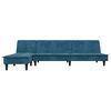 vidaXL Sofa rozkładana w kształcie L, niebieska, 255x140x70, aksamit