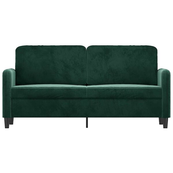 vidaXL Sofa 2-osobowa, ciemnozielona, 140 cm, tapicerowana aksamitem