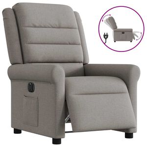 vidaXL Elektryczny fotel rozkładany, kolor taupe, obity tkaniną