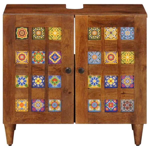 vidaXL Szafka pod umywalkę z drzwiami orzech włoski 62 x 33 x 58 cm