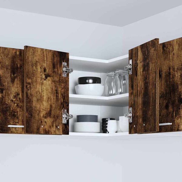 vidaXL Szafka wisząca Wędzony dąb i biały 57 x 57 x 40 cm