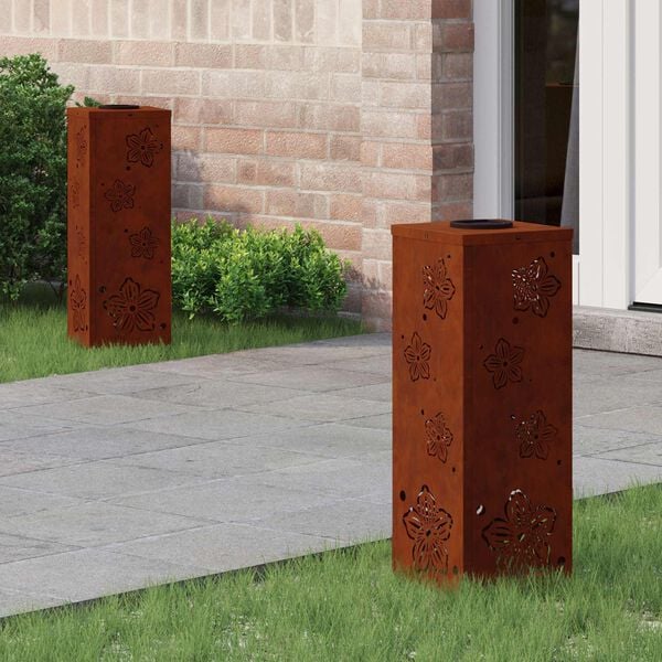vidaXL Słoneczna LED lampa na ścieżkę 2 pcs Stal Corten Stal Corten