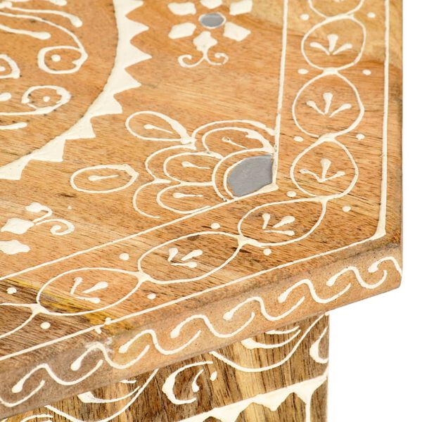 vidaXL Ręcznie malowany stolik, 38x33x42 cm, lite drewno mango