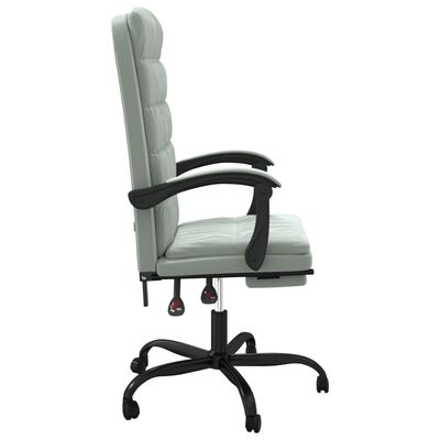 vidaXL Rozkładany fotel biurowy, jasnoszary, aksamit