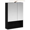 vidaXL Szafka z lustrem do łazienki Czarny Dąb 50 x 14,5 x 70 cm
