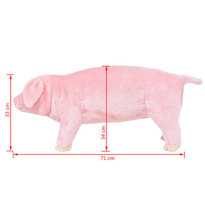 vidaXL Pluszowa świnka, stojąca, różowa, XXL