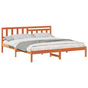 vidaXL Ramka ł&oacute;żka Woskowy Brąz 200 x 200 cm Lite drewno sosnowe