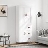 vidaXL Witrynka, biała, 69,5x34x180 cm, materiał drewnopochodny