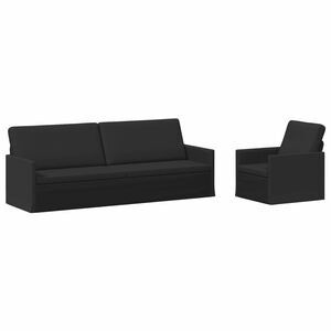 vidaXL Zestaw Sof 2 pcs Czarny tkanina