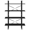 vidaXL 4-poziomowy regał na książki, czarny, 100x30x140 cm