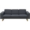vidaXL Sofa 3-os. ciemnoszara