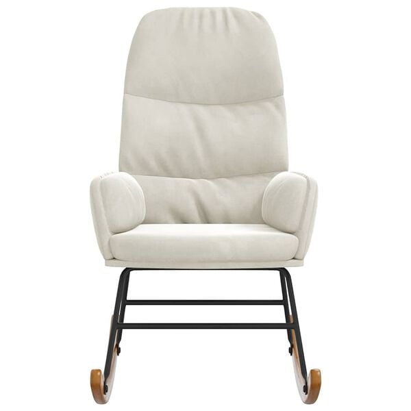 vidaXL Fotel bujany, kremowy, tapicerowany aksamitem