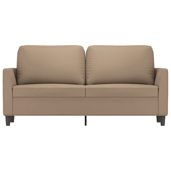 vidaXL 2-osobowa sofa, kolor cappuccino, 140 cm, sztuczna sk&oacute;ra
