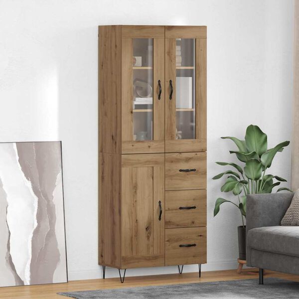 vidaXL Highboard z szufladą Dąb rzemieślniczy 69,5 x 34 x 90 cm