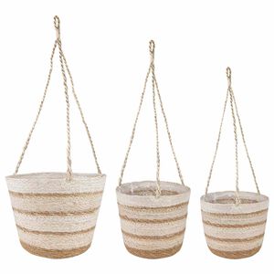 vidaXL 3 szt. Naturalny, Biały i Beżowy &Oslash;26 x 19 cm 100% Trawa morska