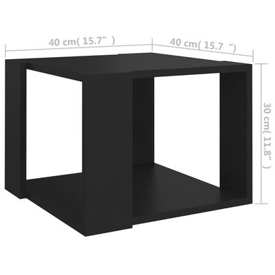 vidaXL Stolik kawowy, czarny, 40x40x30 cm, materiał drewnopochodny