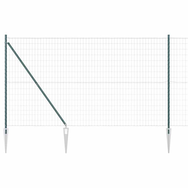 vidaXL Ogrodzenie z słupkiem Zielony 1,5 x 10 m Stal i PVC