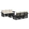 vidaXL Zestaw Sof na Ogr&oacute;d 7 szt. Czarny 55 x 55 x 37 cm polirattan