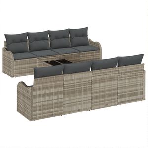 vidaXL Zestaw Sof na Ogr&oacute;d Jasnoszary 55 x 55 x 37 cm polirattan