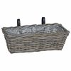 vidaXL Hanging Planter Kosz 2 pcs Szary 48 x 22 x 15 cm Rattan Lacak