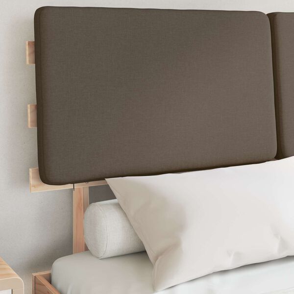 vidaXL Ramka ł&oacute;żka z tapicerowanym wezgłowiem Ciemnoszary 140 x 190 cm