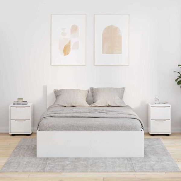 vidaXL Szafki nocne 2 pcs Wysoki połysk biały 30,5 x 30 x 43 cm