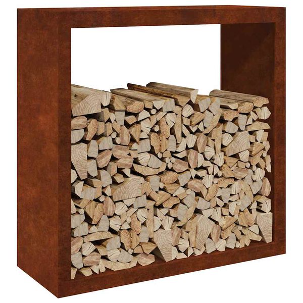 vidaXL Stojak na drewno opałowe 100x40x100 cm Stal kortenowska