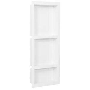 vidaXL Wnęka prysznicowa z 3 p&oacute;łkami, biała, połysk, 41x99x9 cm