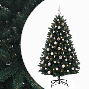 vidaXL Sztuczna choinka ciemnozielona z bombkami 150 cm 150 LED