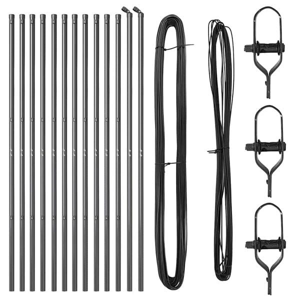 vidaXL Słupek ogrodzeniowy. 13 pcs Szary Stal