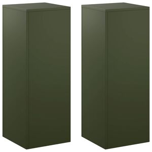 vidaXL Stojak na rośliny 2 pcs Oliwkowy zielony 30 x 30 x 80 cm Stal