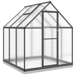 vidaXL Szklarnia z ramą podstawy, antracyt, 169x169x202 cm, aluminium
