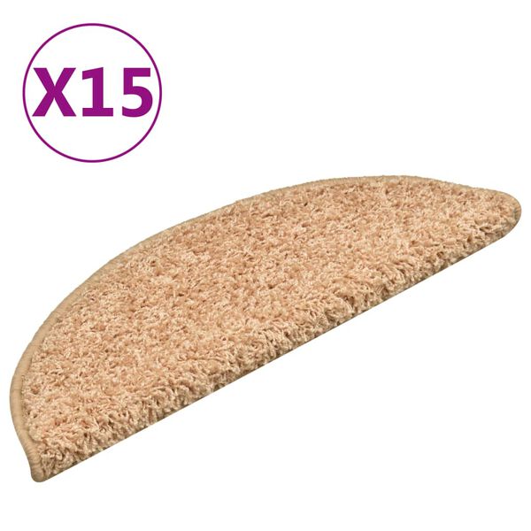 vidaXL Maty na schody 15 szt. 56x17x3 cm, złote, półokrągłe