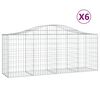vidaXL Kosze gabionowe, 6 szt, 200x50x80/100 cm, galwanizowane żelazo