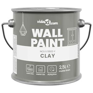 vidaXL Farba do ścian Szary 2,5 L Wydruk na ścianie