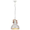 vidaXL Industrialna lampa wisząca, 25 W, srebrna, okrągła, 40 cm, E27