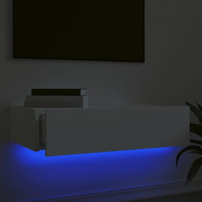 vidaXL Szafka telewizyjna z LED, biała, 60x35x15,5 cm
