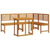vidaXL Zestaw Ławka Ogrodowa 3 pcs Brązowy Lite Drewno Akacji