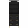 vidaXL Highboard z szufladą Czarny Dąb 69,5 x 32,5 x 180 cm