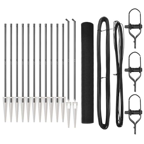 vidaXL Słupek ogrodzeniowy. Szary 25 x 1,4 m (siatka 16 x 16 mm)