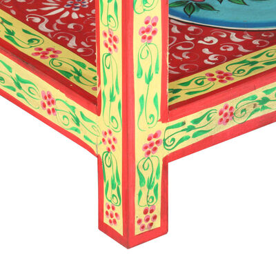 vidaXL Ręcznie malowana konsola, 80x35x75 cm, lite drewno mango