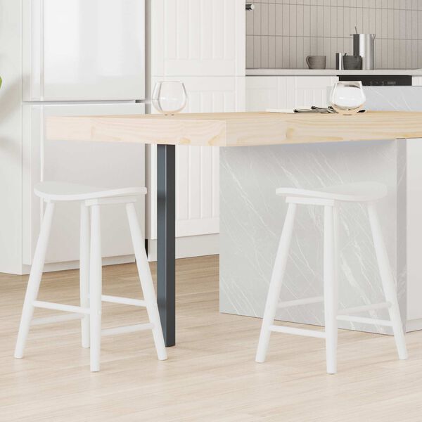 vidaXL Krzesła jadalne 2 pcs Biały 46 x 37 x 63 cm Drewno Gumowe