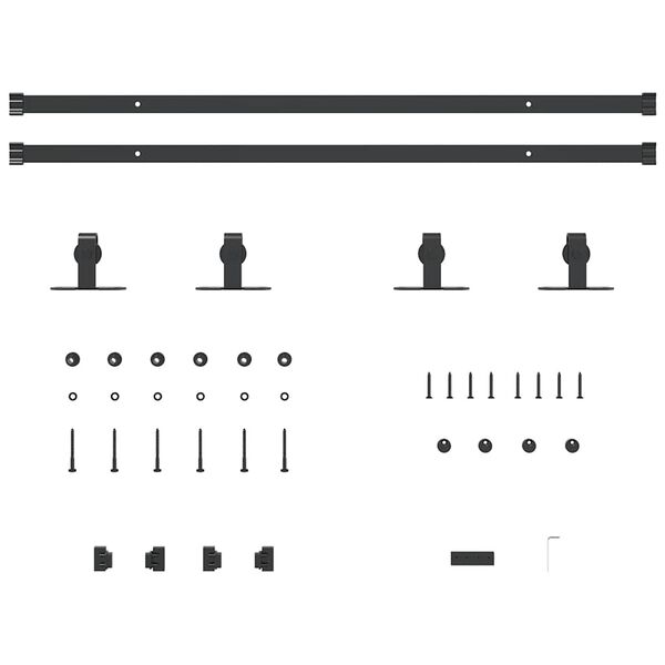 vidaXL System do drzwi przesuwnych do mebli, 183 cm, stal węglowa