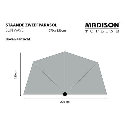 Madison Parasol Sun Wave, 270 x 150 cm, taupe, PAC3P015
