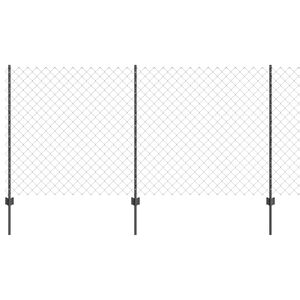 vidaXL Ogrodzenie z słupkiem Szary 1,2 x 25 m Stal i PVC