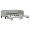 vidaXL Sofa rozsuwana, jasnoszara, 100x190 cm, aksamit
