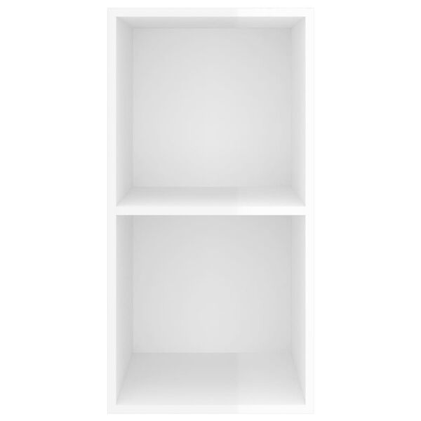 vidaXL Wisząca szafka pod TV, wysoki połysk, biała, 37x37x72 cm