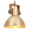 vidaXL Industrialna lampa wisząca, 25 W, mosiężna, okrągła, 30 cm, E27