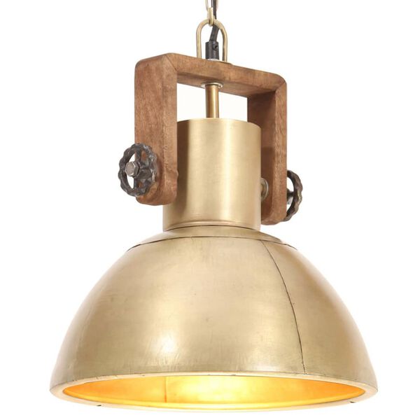 vidaXL Industrialna lampa wisząca, 25 W, mosiężna, okrągła, 30 cm, E27