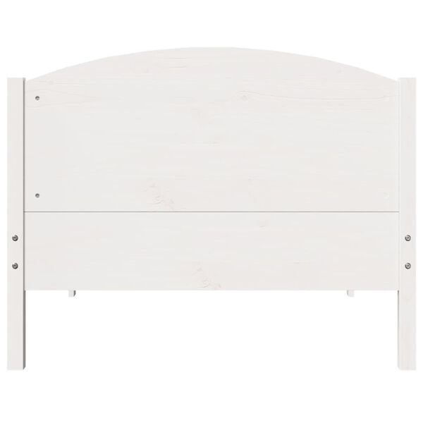 vidaXL Rama ł&oacute;żka bez materaca, biała, 100x200 cm, lite drewno sosnowe